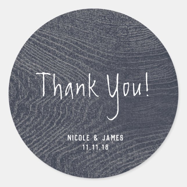 Rustikales Blue Wood Grain Minimal Modernes Barn H Runder Aufkleber (Vorderseite)