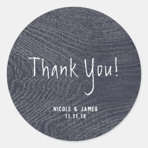 Rustikales Blue Wood Grain Minimal Modernes Barn H Runder Aufkleber