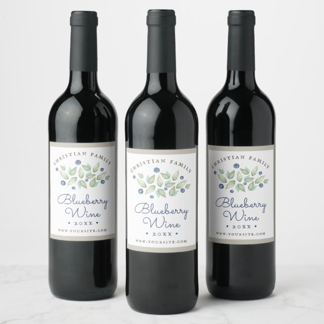 Rustikales Blueberry Wein Weinetikett (Flaschen)