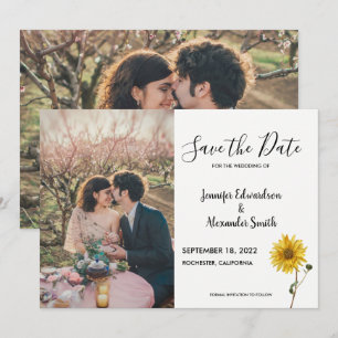 Rustikales blühendes Foto Save The Date