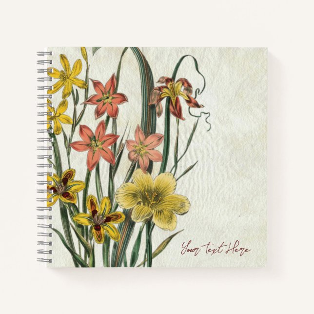 Rustikales Blume-Notebook - Vintage Bloom Art Notizbuch (Vorderseite)