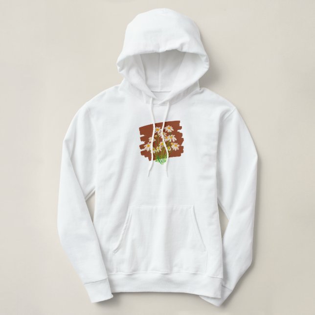 Rustikales Blumendesign auf braunem Hintergrund Hoodie (Design vorne)