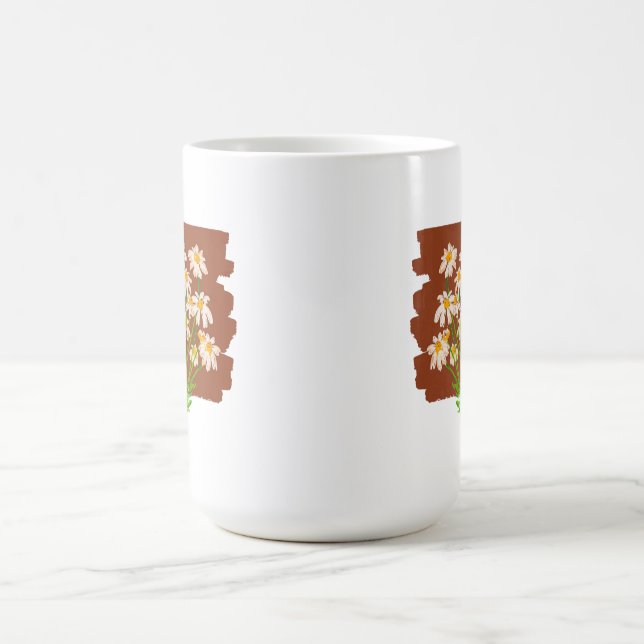 Rustikales Blumendesign auf braunem Hintergrund Kaffeetasse (Mittel)