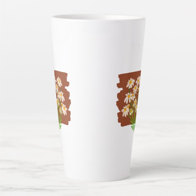 Rustikales Blumendesign auf braunem Hintergrund Milchtasse (Vorderseite)