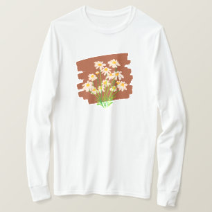 Rustikales Blumendesign auf braunem Hintergrund T-Shirt