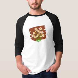 Rustikales Blumendesign auf braunem Hintergrund T-Shirt