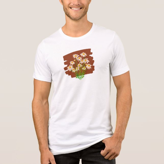 Rustikales Blumendesign auf braunem Hintergrund Tri-Blend Shirt (Vorderseite)