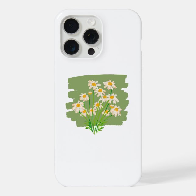Rustikales Blumendesign auf grünem Hintergrund iPhone Hülle (Rückseite)