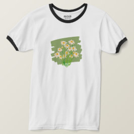 Rustikales Blumendesign im grünen Hintergrund T-Shirt