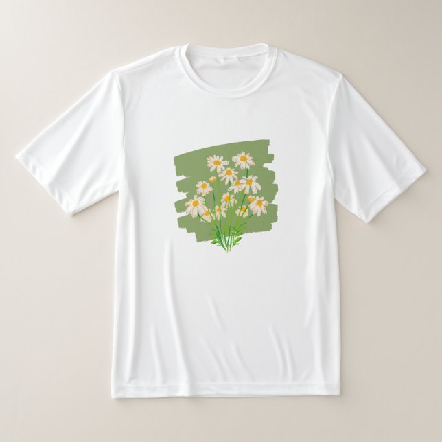 Rustikales Blumendesign im grünen Hintergrund T-Shirt (Ablage )