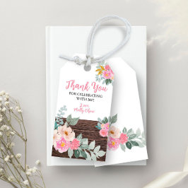 Rustikales Blumengeschenk Geschenkanhänger