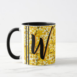 Rustikales Blumengeschenk (Name Monogramm) Antikes Tasse