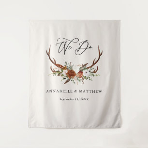 rustikales, blumengeschmücktes Party Wandteppich