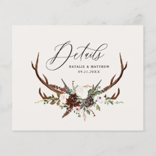Rustikales Blumengestein Einzelheiten zur Hochzeit Flyer