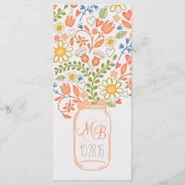 rustikales Blumenglas Elegantes Hochzeitsprogramm Programm