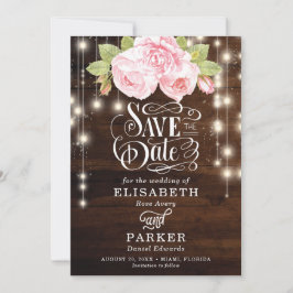 Rustikales Blumenholz Vintage Typografie Save The Date