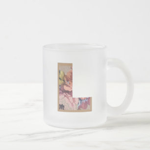 Rustikales Blumeninitial L Monogramm Mattglastasse