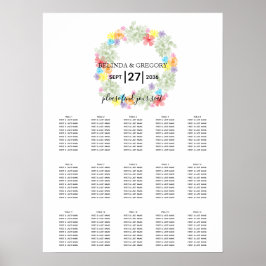 Rustikales Blumenkraut-Hochzeitstabelle Poster