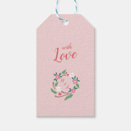 Rustikales Blumenkraut Monogramm Geschenkanhänger