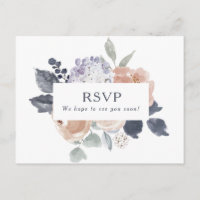 Rustikales Blumenmenü mit RSVP-Karte