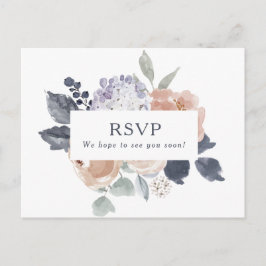 Rustikales Blumenmenü mit RSVP-Karte Postkarte