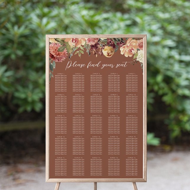 Rustikales Blumenmuster XL Hochzeitstabelle Poster (Von Creator hochgeladen)