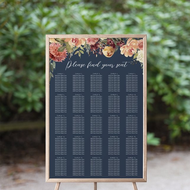 Rustikales Blumenmuster XL Hochzeitstabelle Poster (Von Creator hochgeladen)