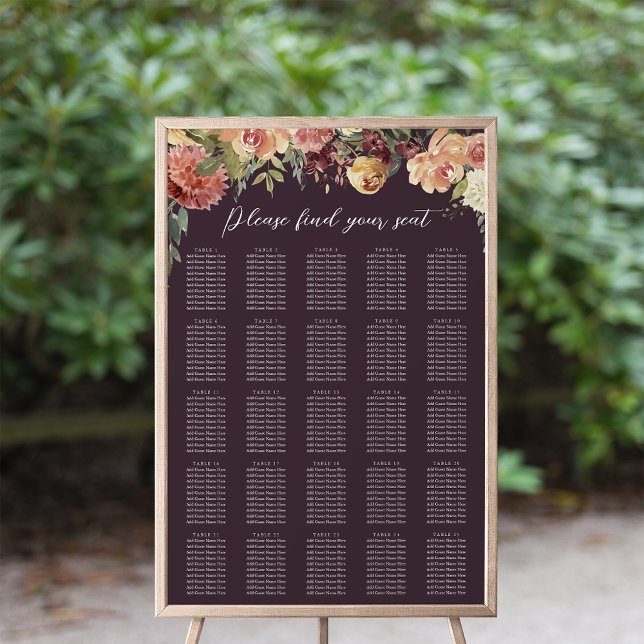 Rustikales Blumenmuster XL Hochzeitstabelle Poster (Von Creator hochgeladen)