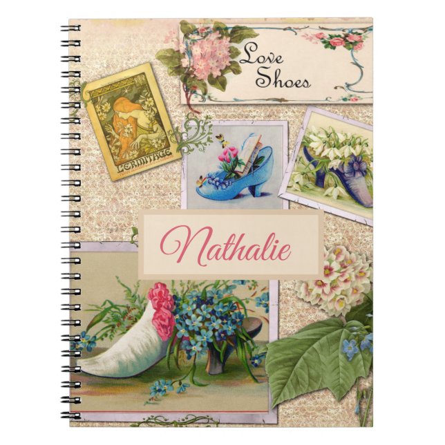 Rustikales, blumenrosa Scrapbook Notizblock (Vorderseite)