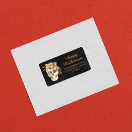 Rustikales Blumenschmuck Halloween Adressaufkleber