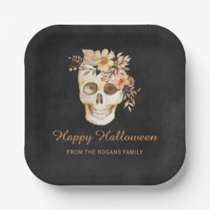 Rustikales Blumenschmuck Halloween Pappteller