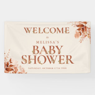 Rustikales Blumenschriftzug Herbst-Baby-Shower-Wil Banner