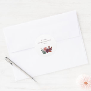 Rustikales Blumenstrauß-Hochzeitssiegel für Umschl Runder Aufkleber
