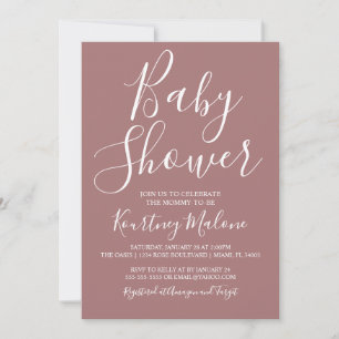 Rustikales Blush Baby Dusche Foto Einladung