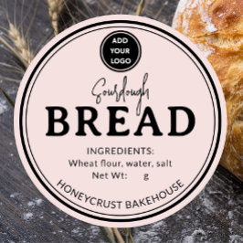 Rustikales Blush-Bäckerei-Sauerteigbrot-Etikett-Au Runder Aufkleber
