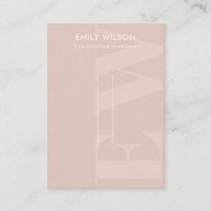 Rustikales Blush Fett Monogram Button Display Visitenkarte