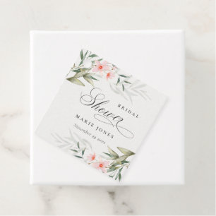 Rustikales Blush Greenery Blumenbunch Brautparty Geschenkanhänger