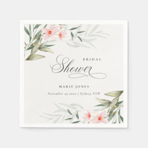Rustikales Blush Greenery Blumenbunch Brautparty Serviette