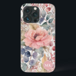 Rustikales Blush Pink Floral Aquarellfarben Monogr Case-Mate iPhone Hülle<br><div class="desc">Bringen Sie eine Touch rustikalen Charme auf Ihr Handy mit unserem Rustikal Blush Pink Floral Watercolor Monogram Phone Case. Die Mischung aus delikaten Wildblumen,  Beeren und Farnen in warmen Beige-,  Rot-,  aquamarin-Grün- und Braun-Tönen verleiht dem Ganzen Eleganz. Machen Sie eine Aussage mit diesem einzigartigen,  personalisierten Telefongehäuse.</div>
