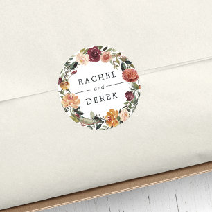 Rustikales Blut   Blumenzeremonie Runder Aufkleber