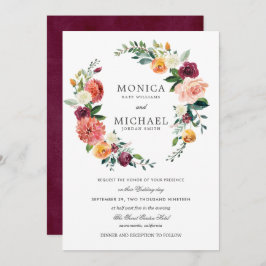 Rustikales Blut | Hochzeit von Blumenkranz im Herb Einladung