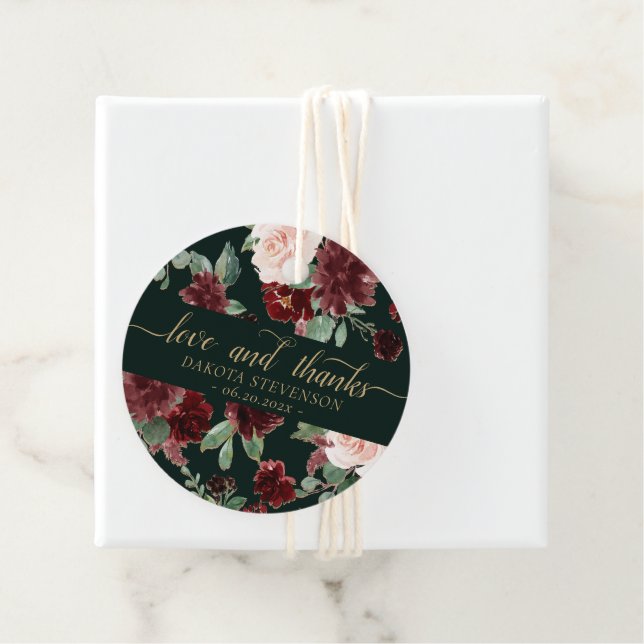 Rustikales Blut | Terracotta Marsala Liebe und Dan Geschenkanhänger (Beispiel)