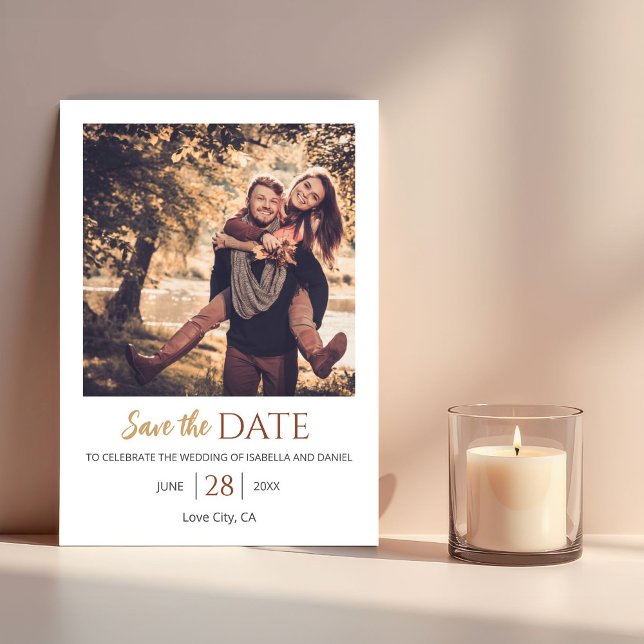 Rustikales Bohemisches florales Foto Hochzeit Erde Save The Date (Von Creator hochgeladen)