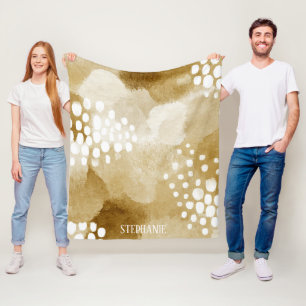 Rustikales Boho Abstrakt strukturiertes Muster - E Fleecedecke