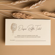 Rustikales Boho Baby Duschdusche Windeln Raffel