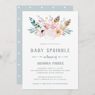 Rustikales Boho Baby Sprinkle Einladung