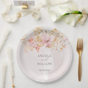 Rustikales Boho Blumengarten Hochzeiten Pappteller
