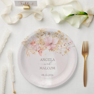Rustikales Boho Blumengarten Hochzeiten Pappteller