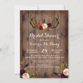 Rustikales Boho Brautparty mit Hirschgeweih Einladung