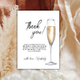 Rustikales Boho Champagne Brunch Bubbly Baby Show Dankeskarte